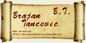 Brajan Tančević vizit kartica